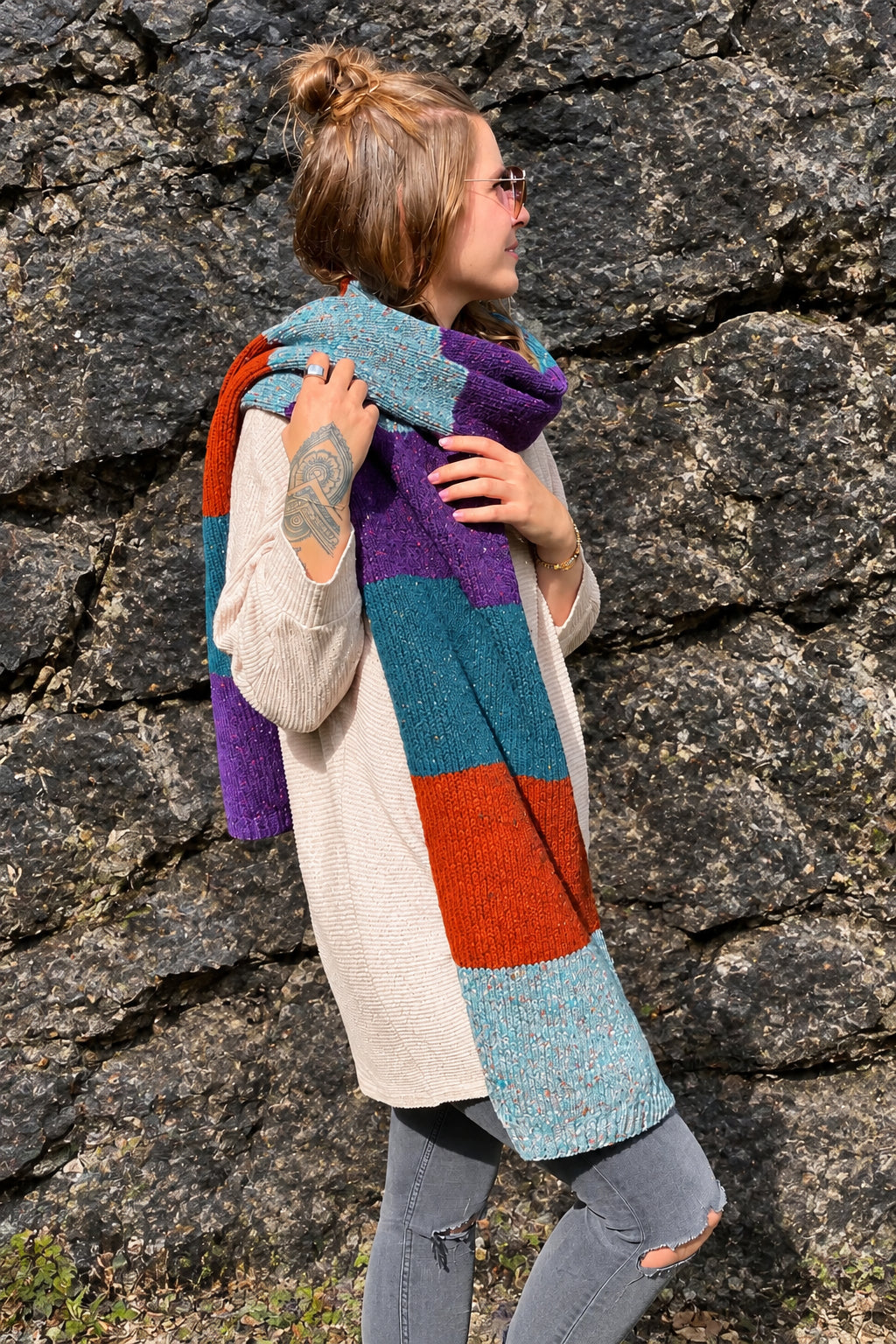 Fisherman Scarf Blocked FK835M