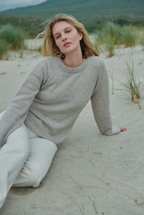AWM B150 Supersoft Merino Wool Crewneck Sweater - Oat