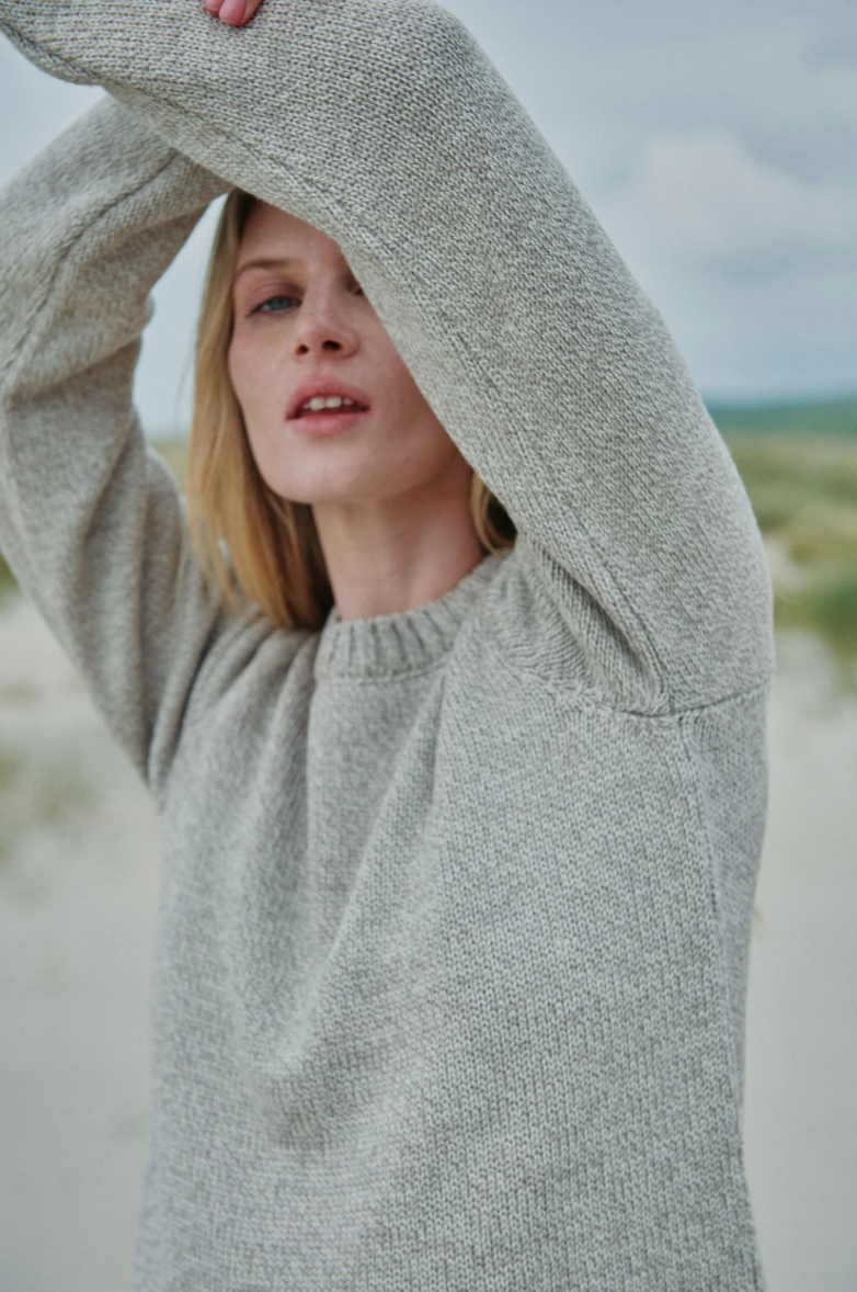 AWM B150 Supersoft Merino Wool Crewneck Sweater - Oat