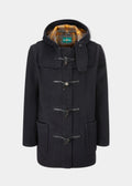 Alan Paine Duffle Coat Alcombey Check Back In Navy