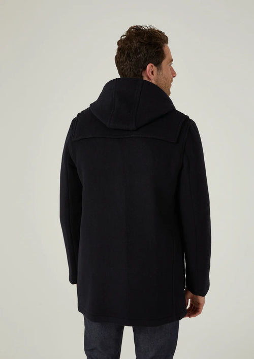 Alan Paine Duffle Coat Alcombey Check Back In Navy