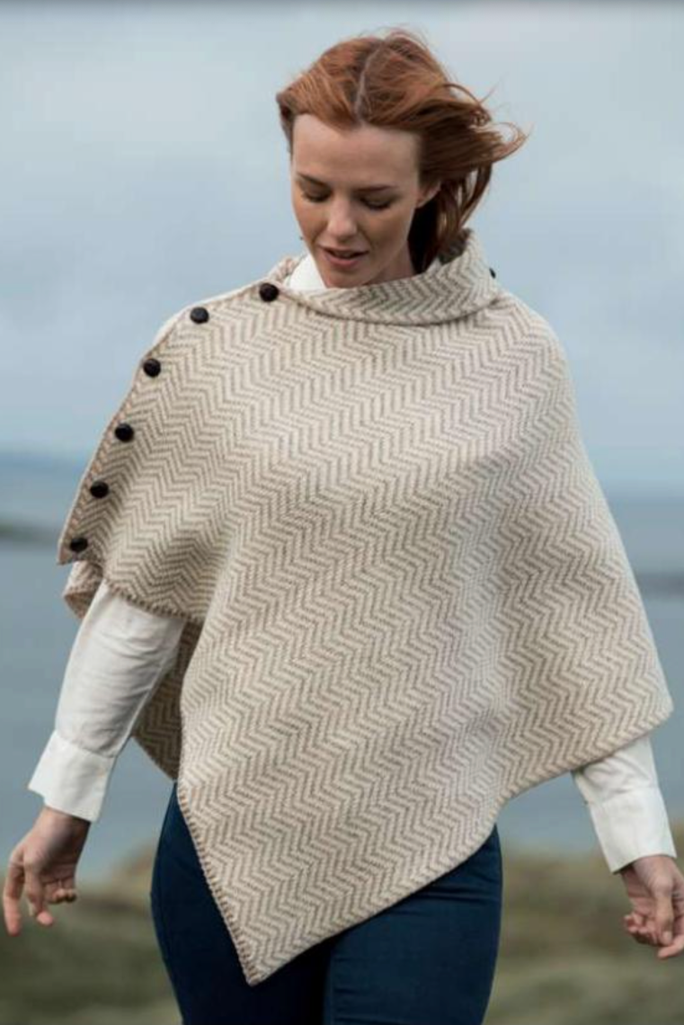AWM Herringbone Poncho B814