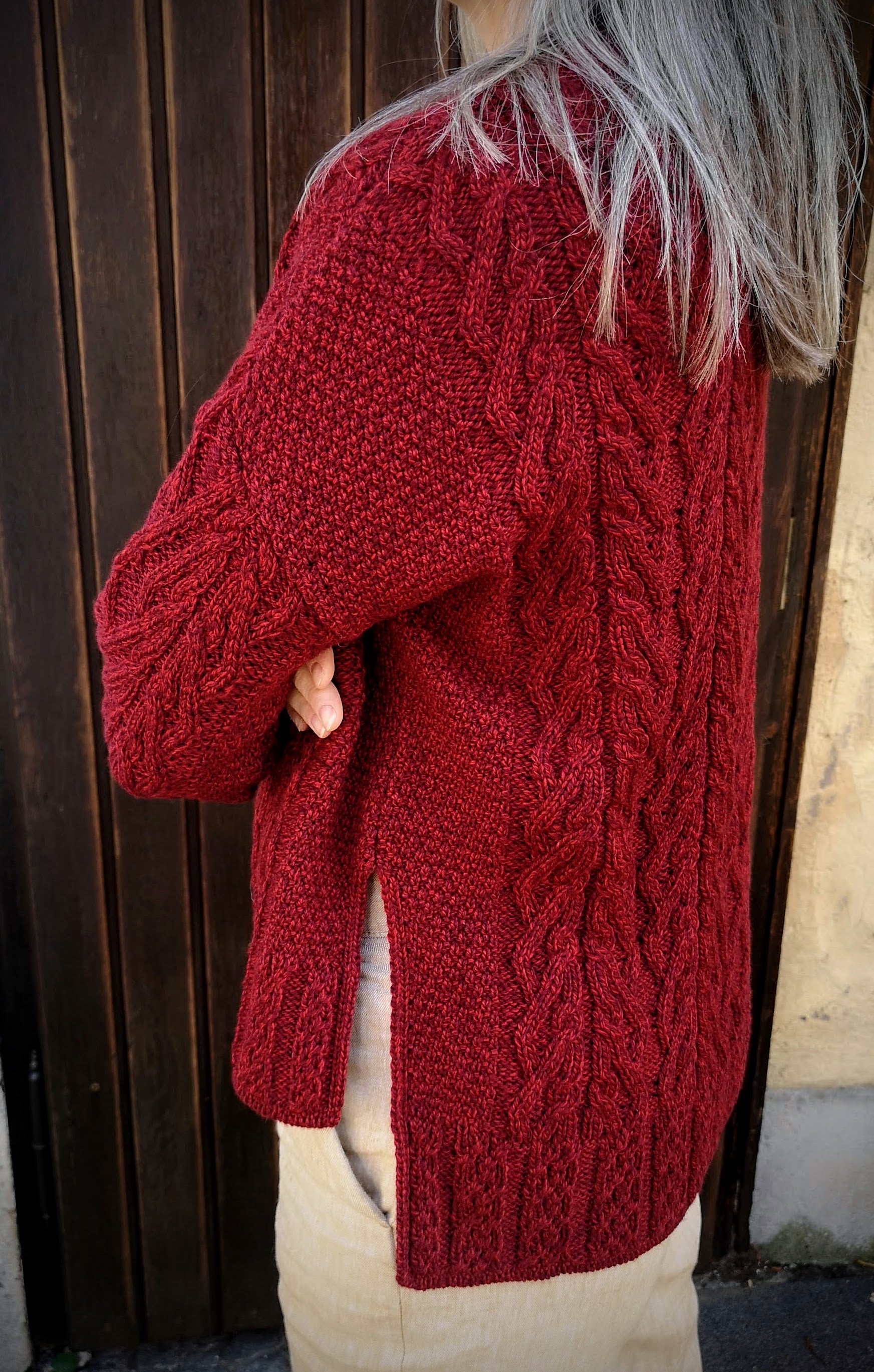 AWM Ladies Pullover Vented Box Sweater with Trellis Zopfmuster Damenpullover B232 2023