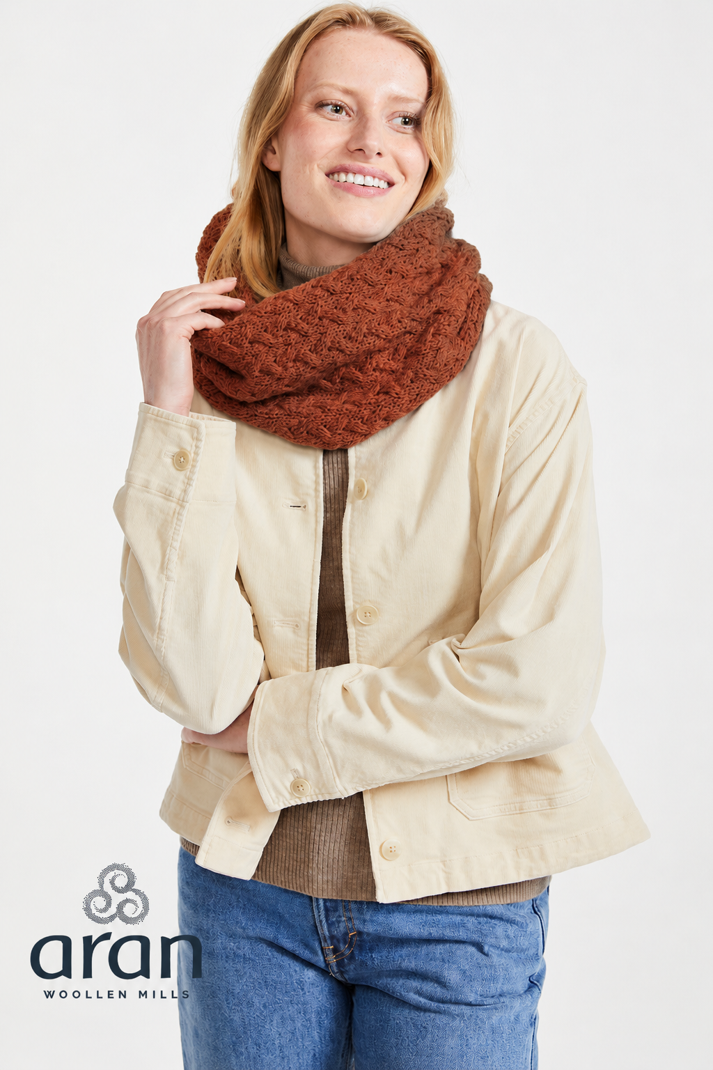 AWM B859 Infinity Cable Scarf Supersoft Merino Wool Snood