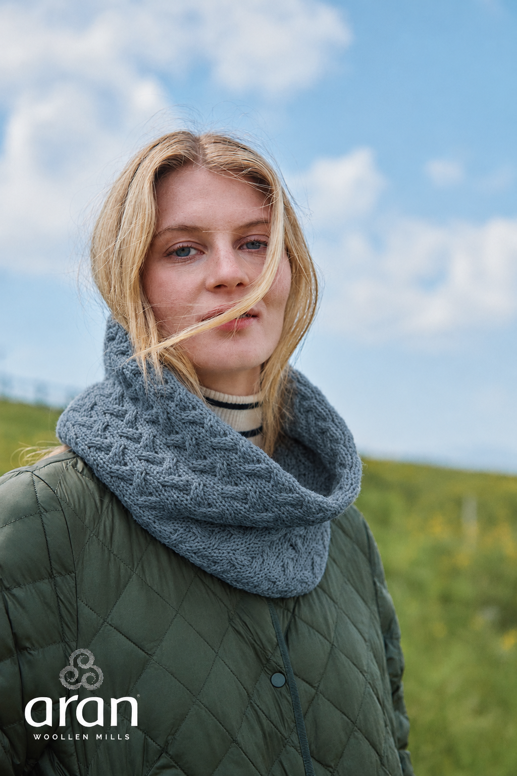 AWM B859 Infinity Cable Scarf Supersoft Merino Wool Snood