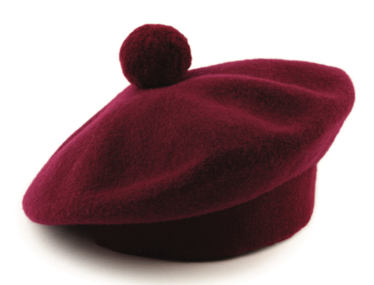 Robert Mackie Beret Tam Baskenmütze MAROON 2023