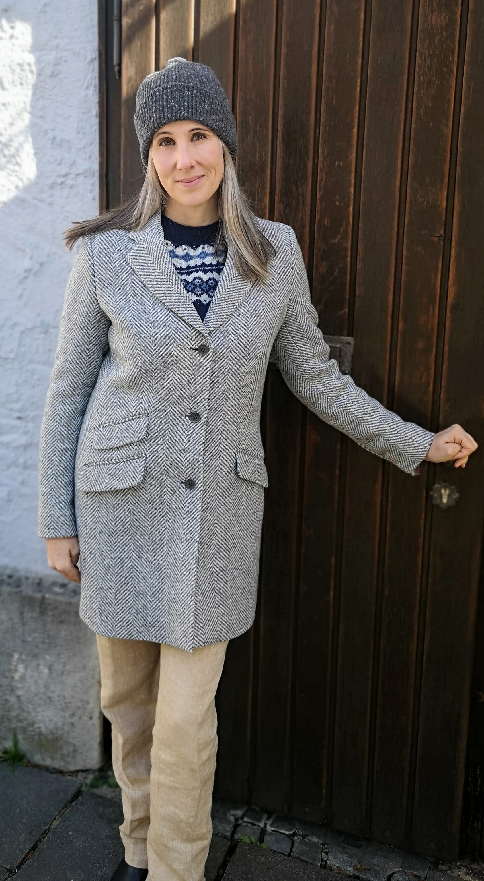 British House Women's Gehrock Tweed Herringbone Damensakko Caro