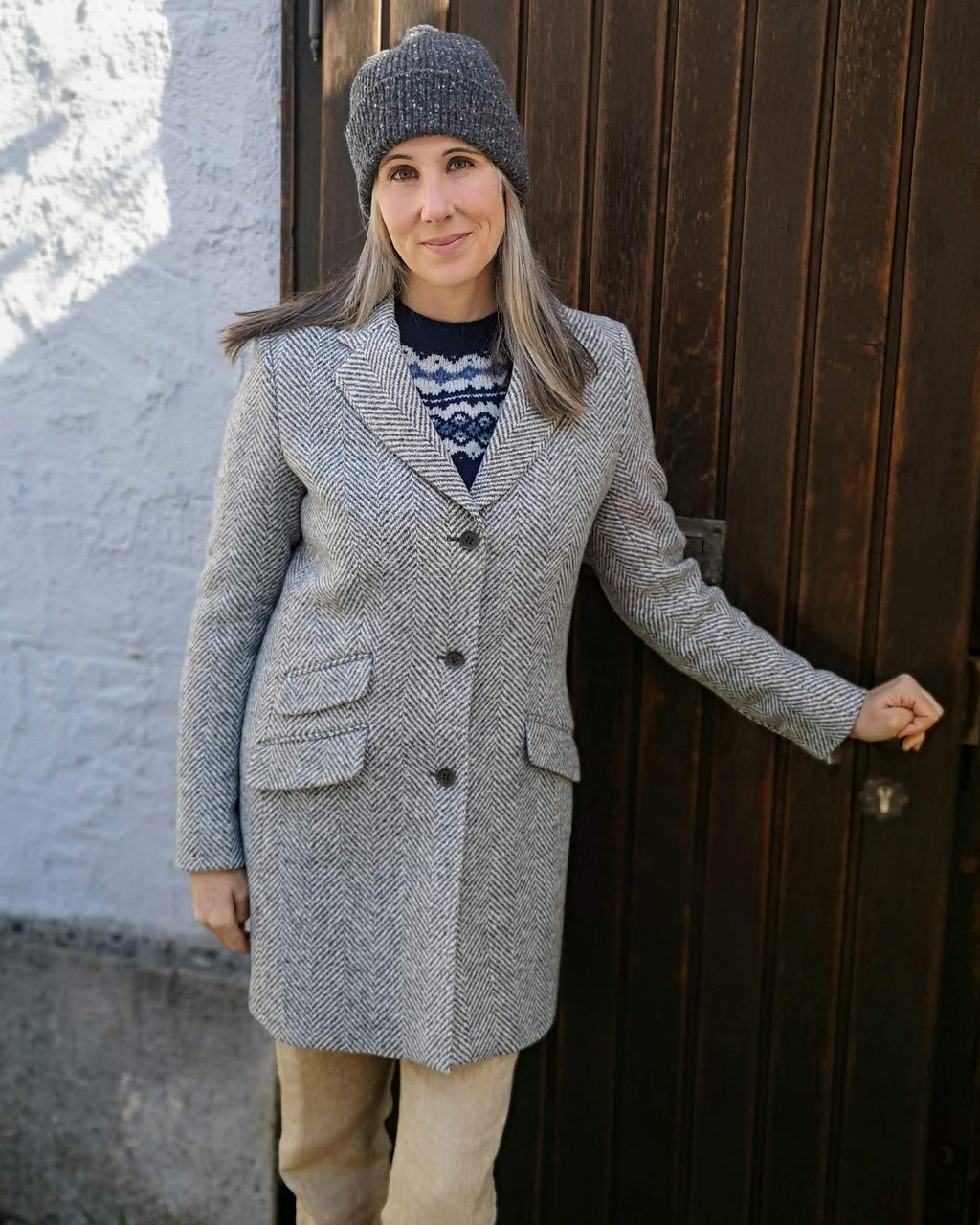 British House Women's Gehrock Tweed Herringbone Damensakko Caro