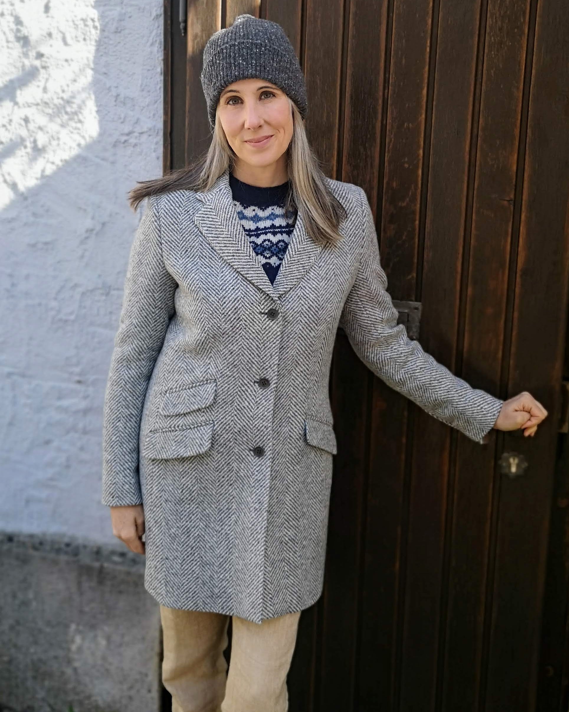 British House Women's Gehrock Tweed Herringbone Damensakko Caro