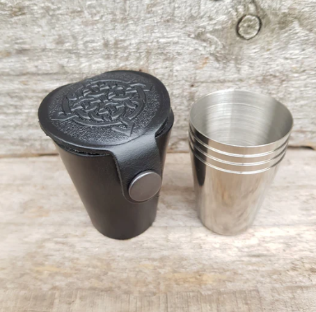 Loch Ness Leather Dram Set