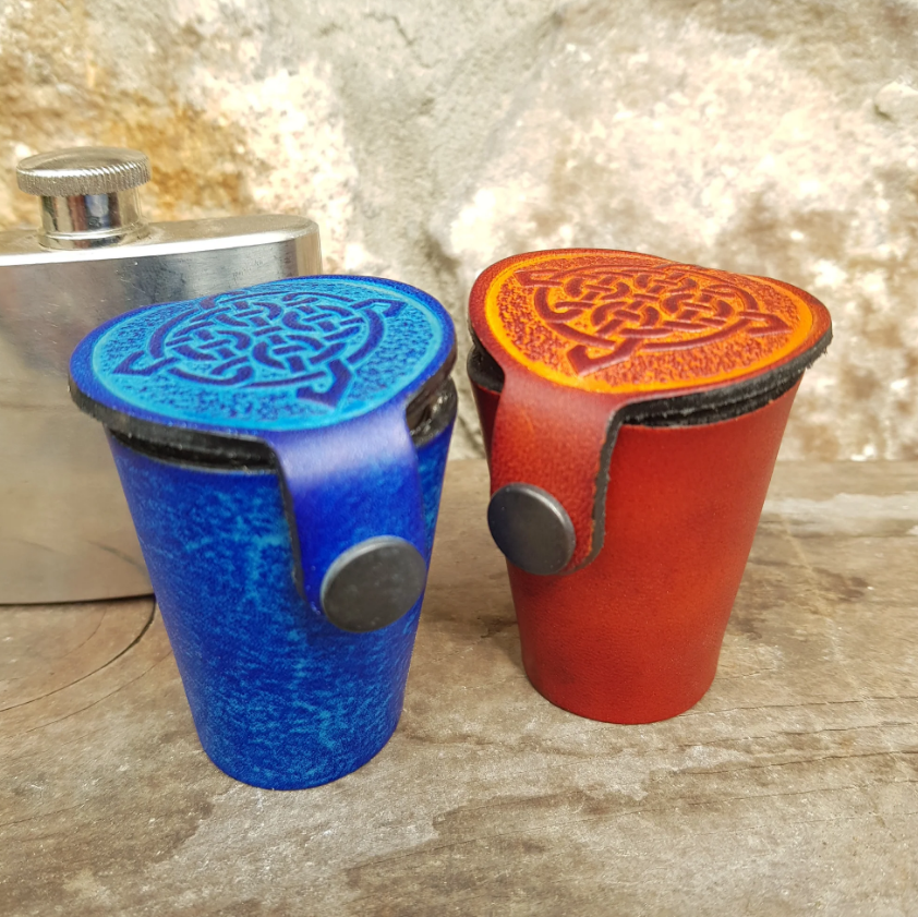 Loch Ness Leather Dram Set