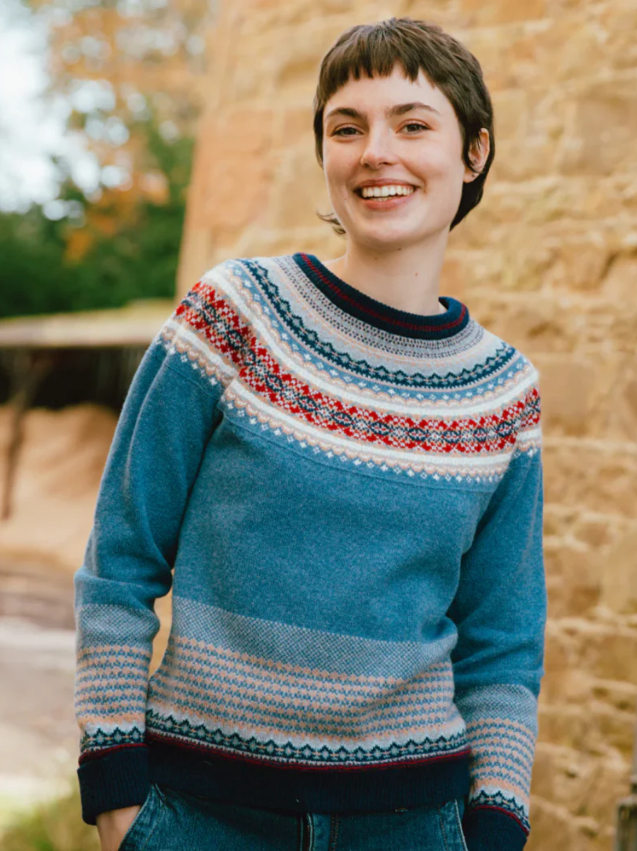 Eribé Women's Pullover Alpine Sweater P3974 Blue Morning