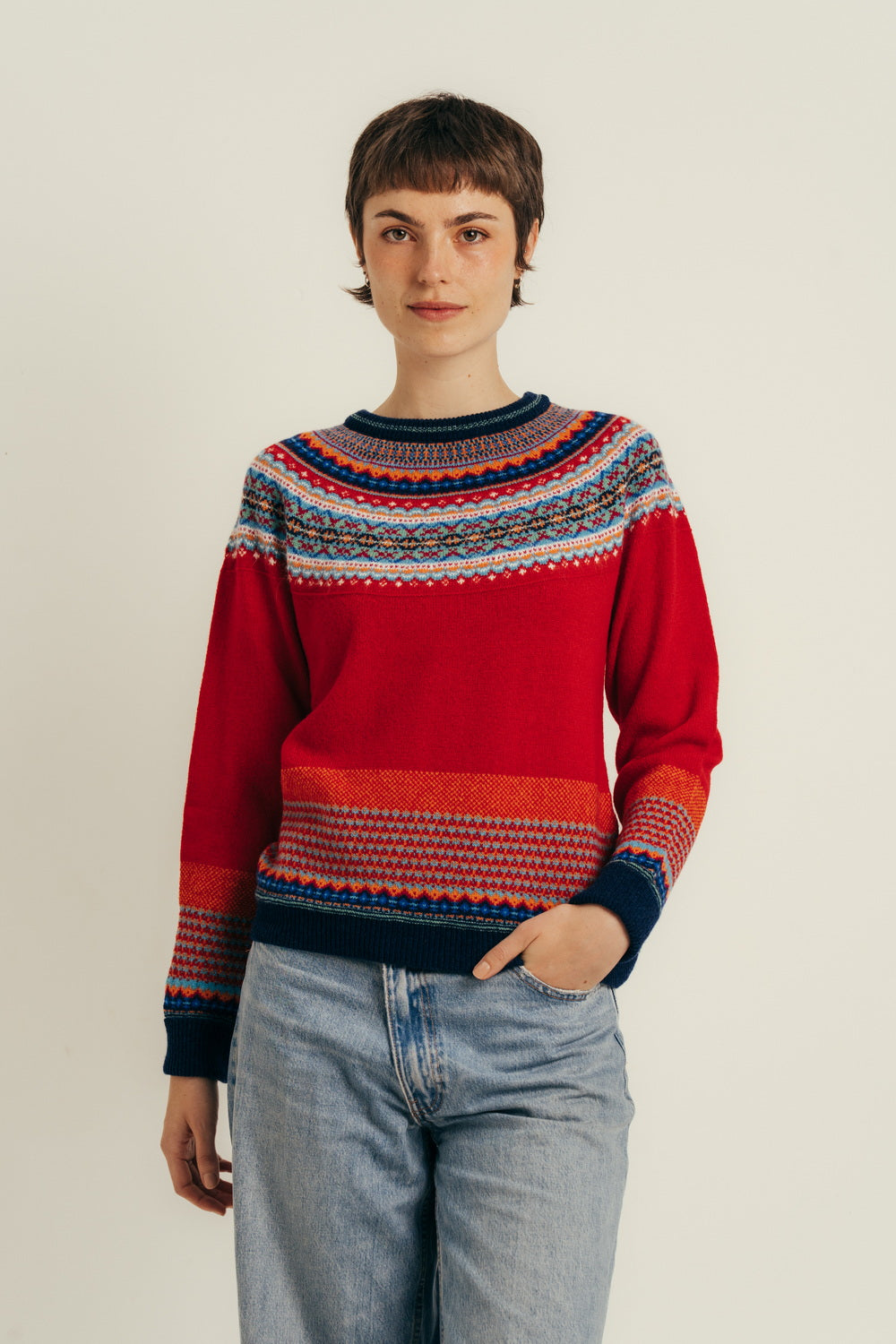 Eribé Alpine Sweater Cherry Fairisle P3974
