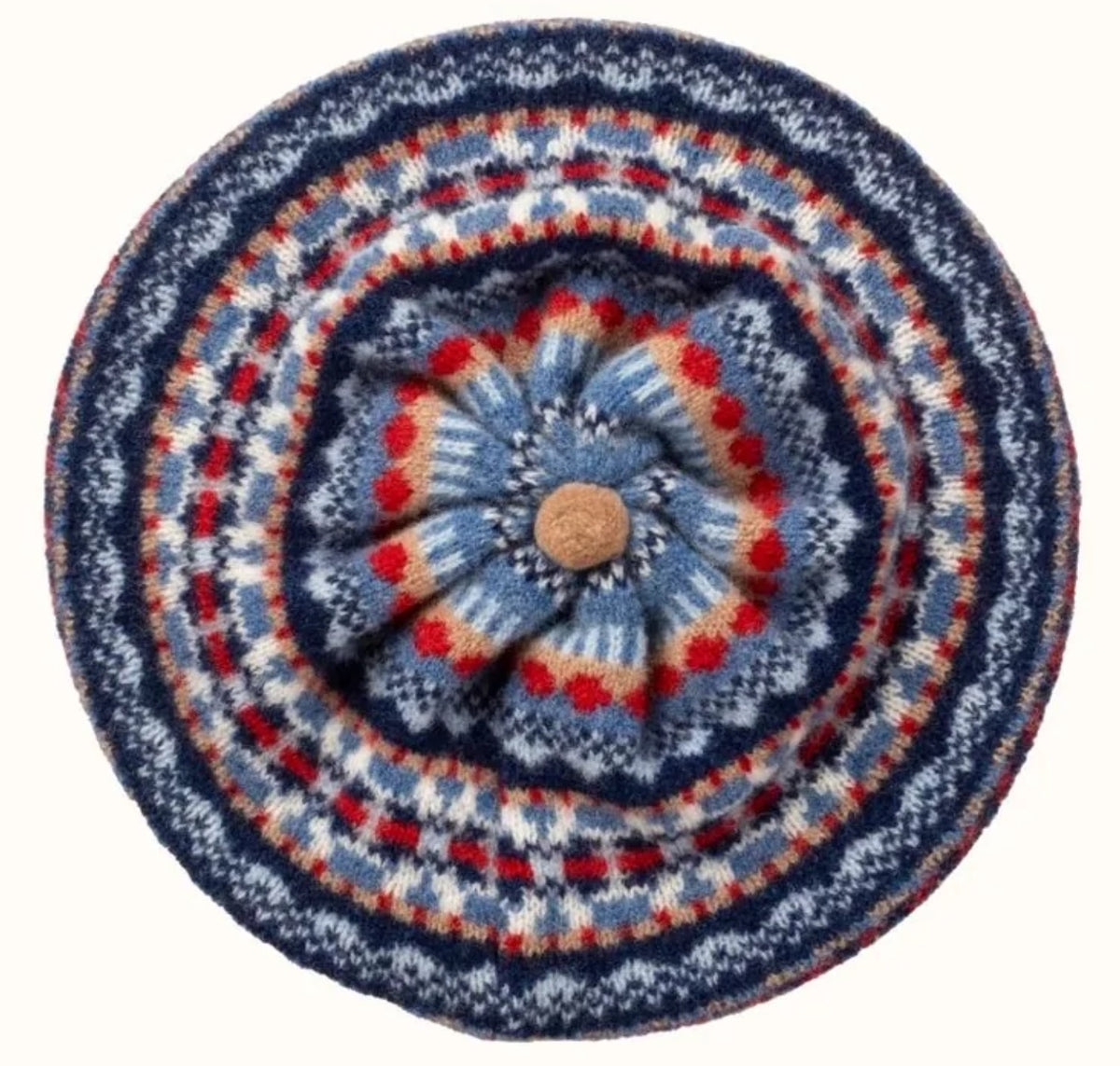 Eribé Alloa Beret Fair Isle Baskenmütze