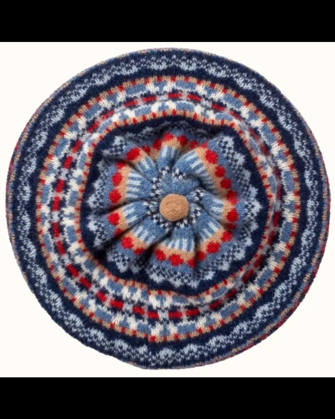 Eribé Alloa Beret Fair Isle Baskenmütze