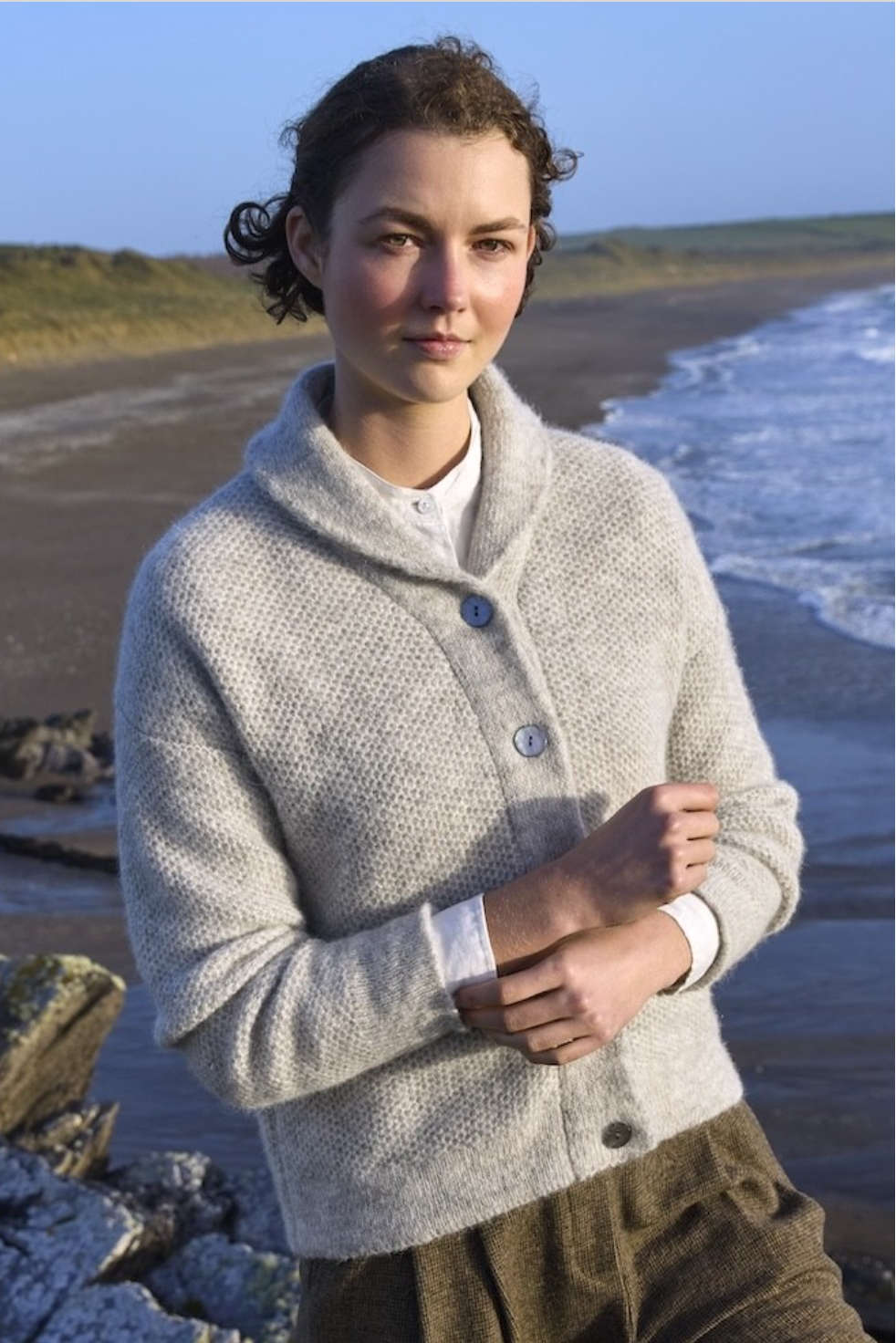 Fisherman SM114B Ladies Shawl Cardigan - Baby Alpaca/Highland Wool