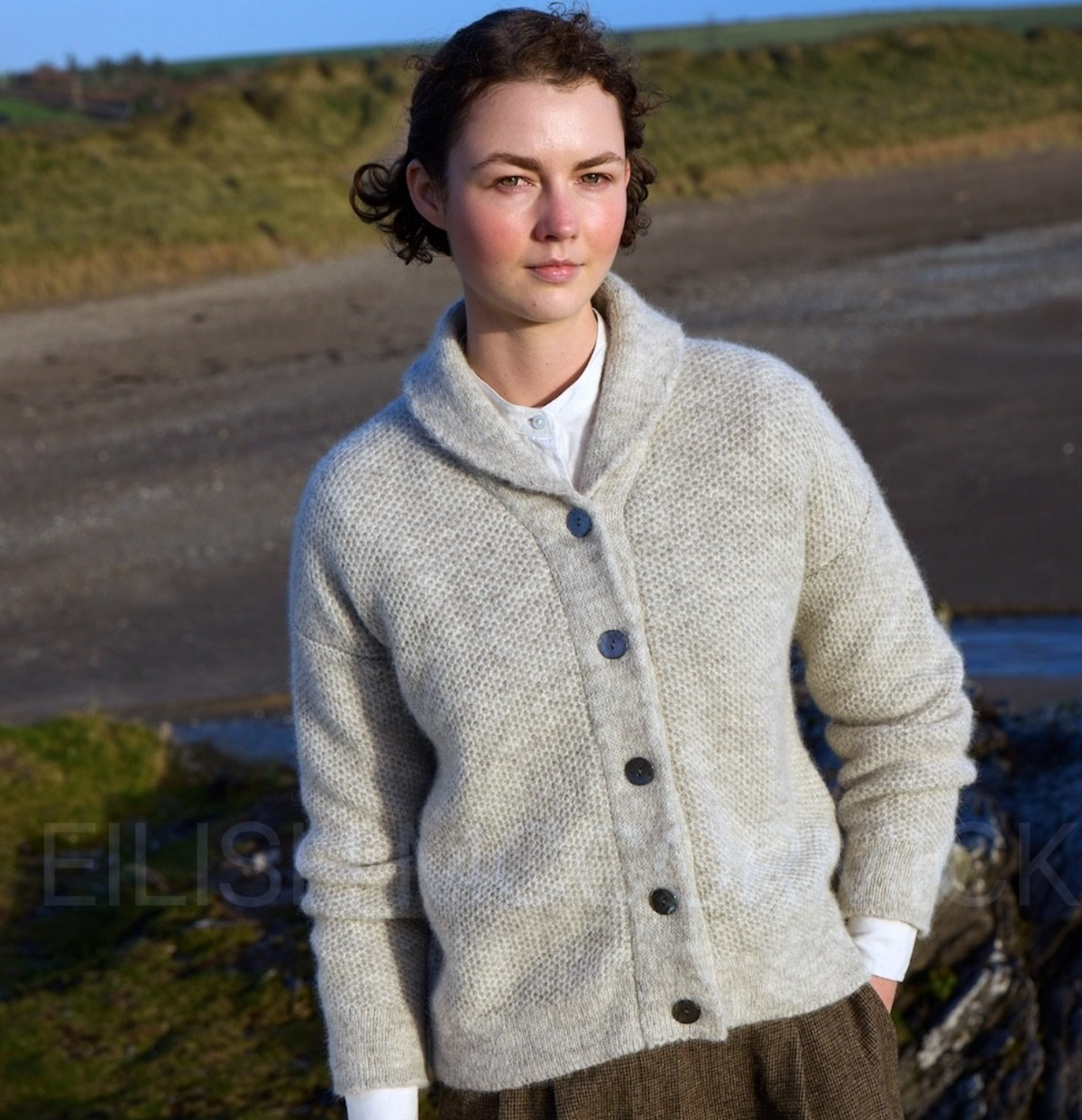 Fisherman SM114B Ladies Shawl Cardigan - Baby Alpaca/Highland Wool