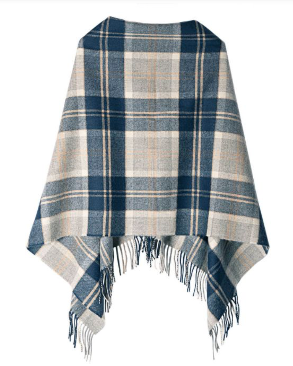 Lochcarron Tartan Poncho Bannockbane Grey