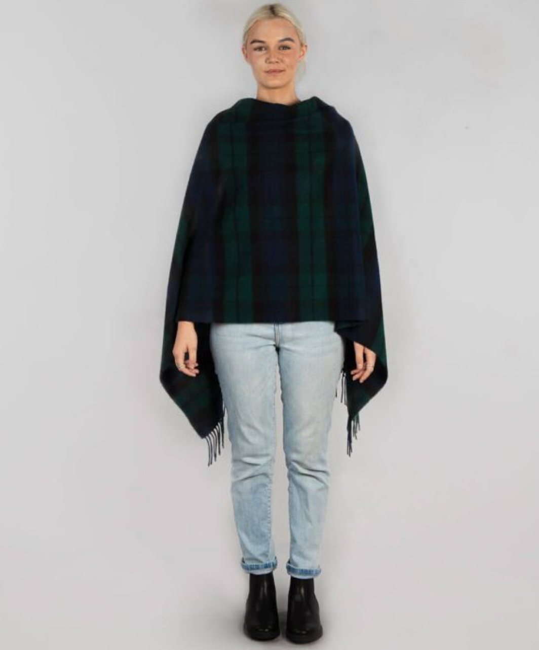 Lochcarron Tartan Poncho Black Watch