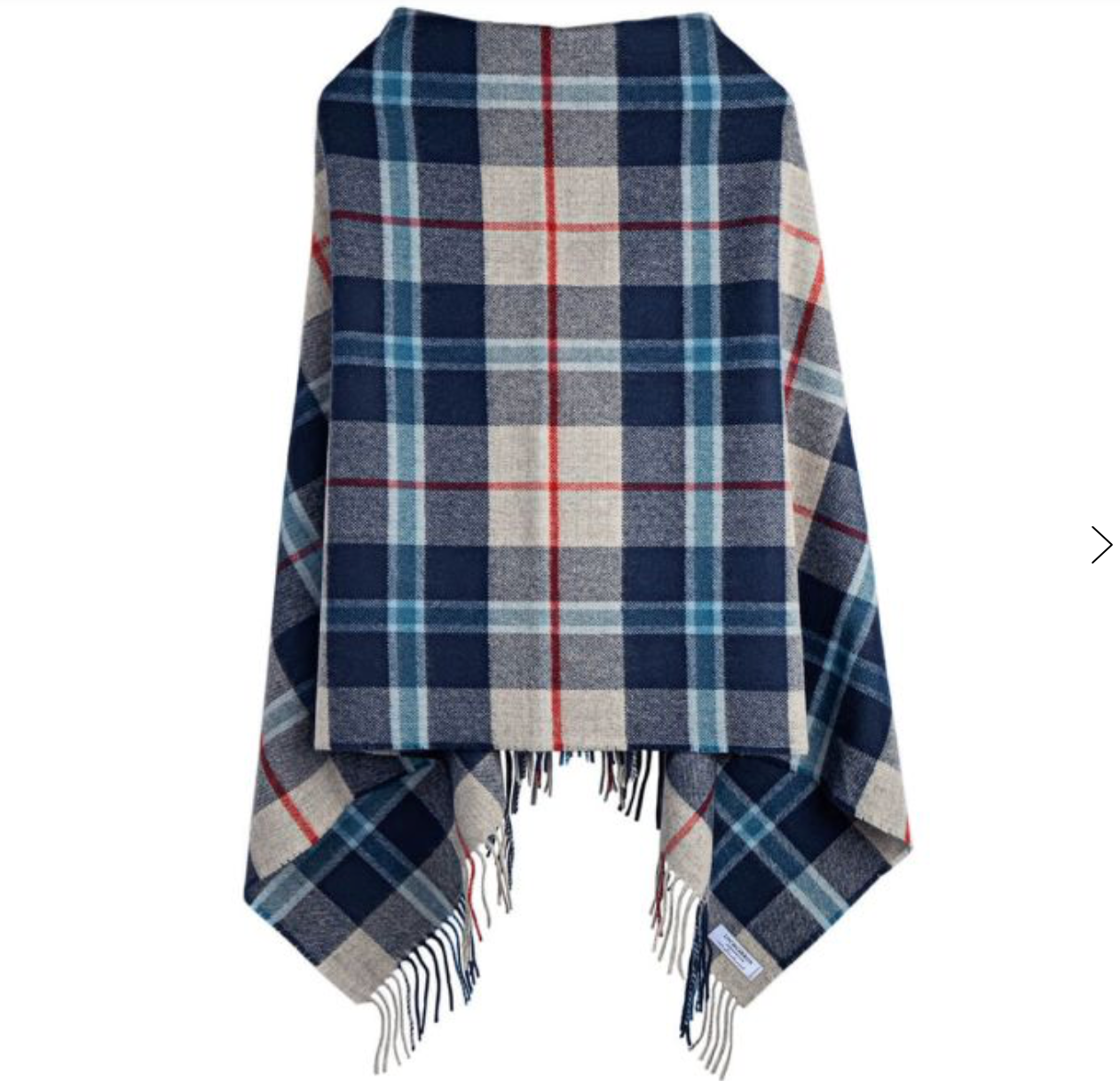 Lochcarron Tartan Poncho Douglas Navy