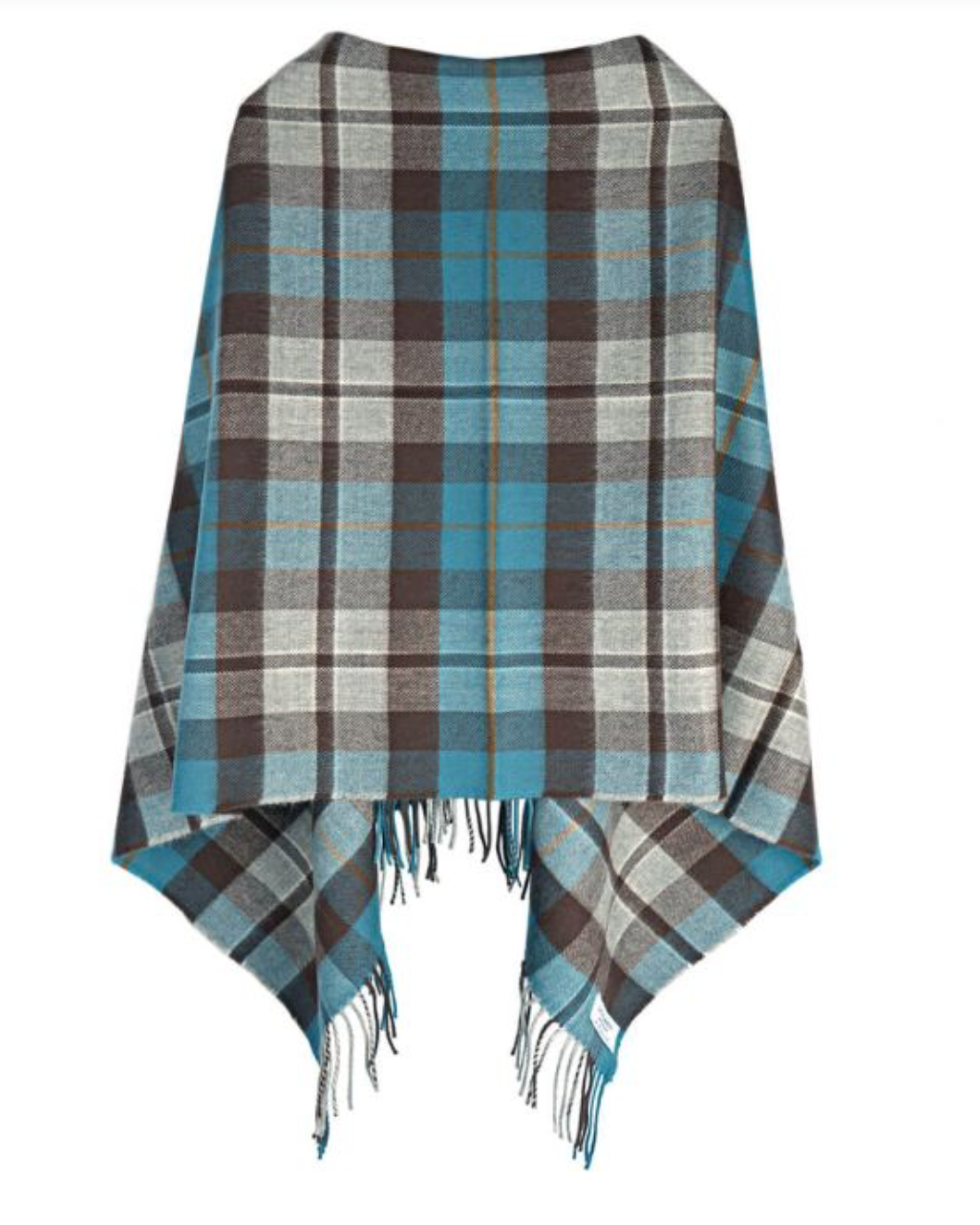 Lochcarron Tartan Poncho Rose Hunting Grey