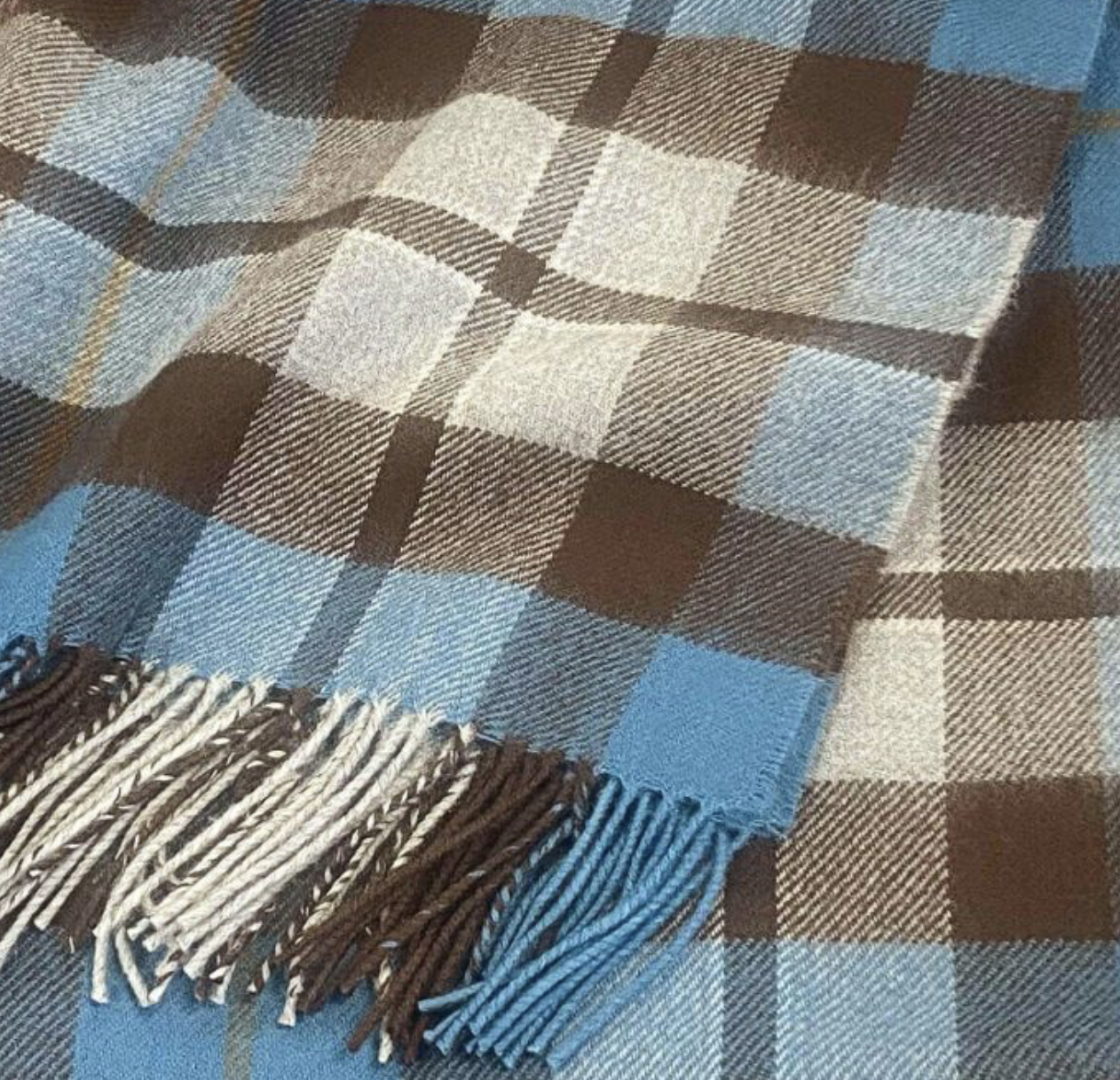 Lochcarron Tartan Poncho Rose Hunting Grey