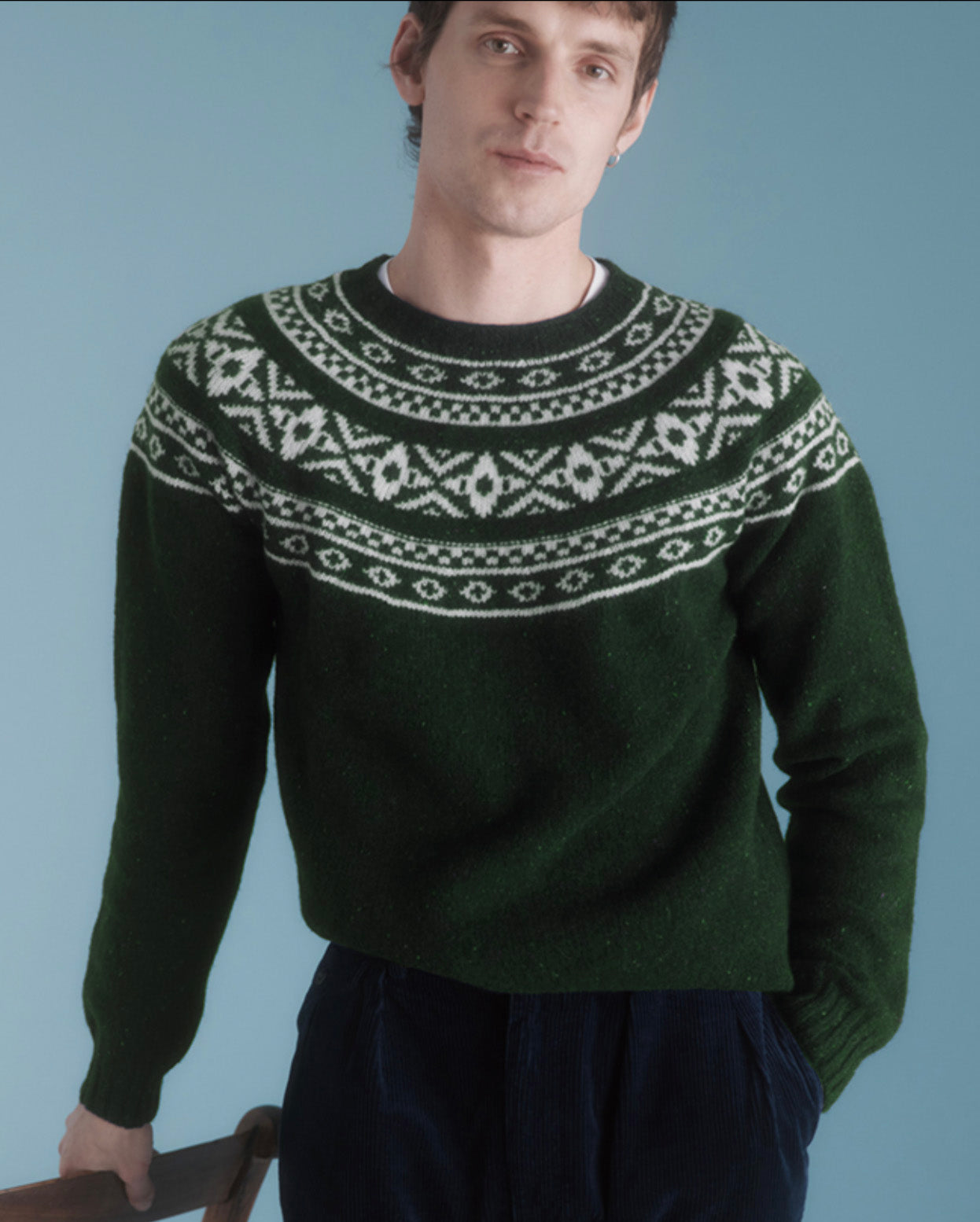 Harley M5319 Harris/Cameo Men's Fair Isle Sweater