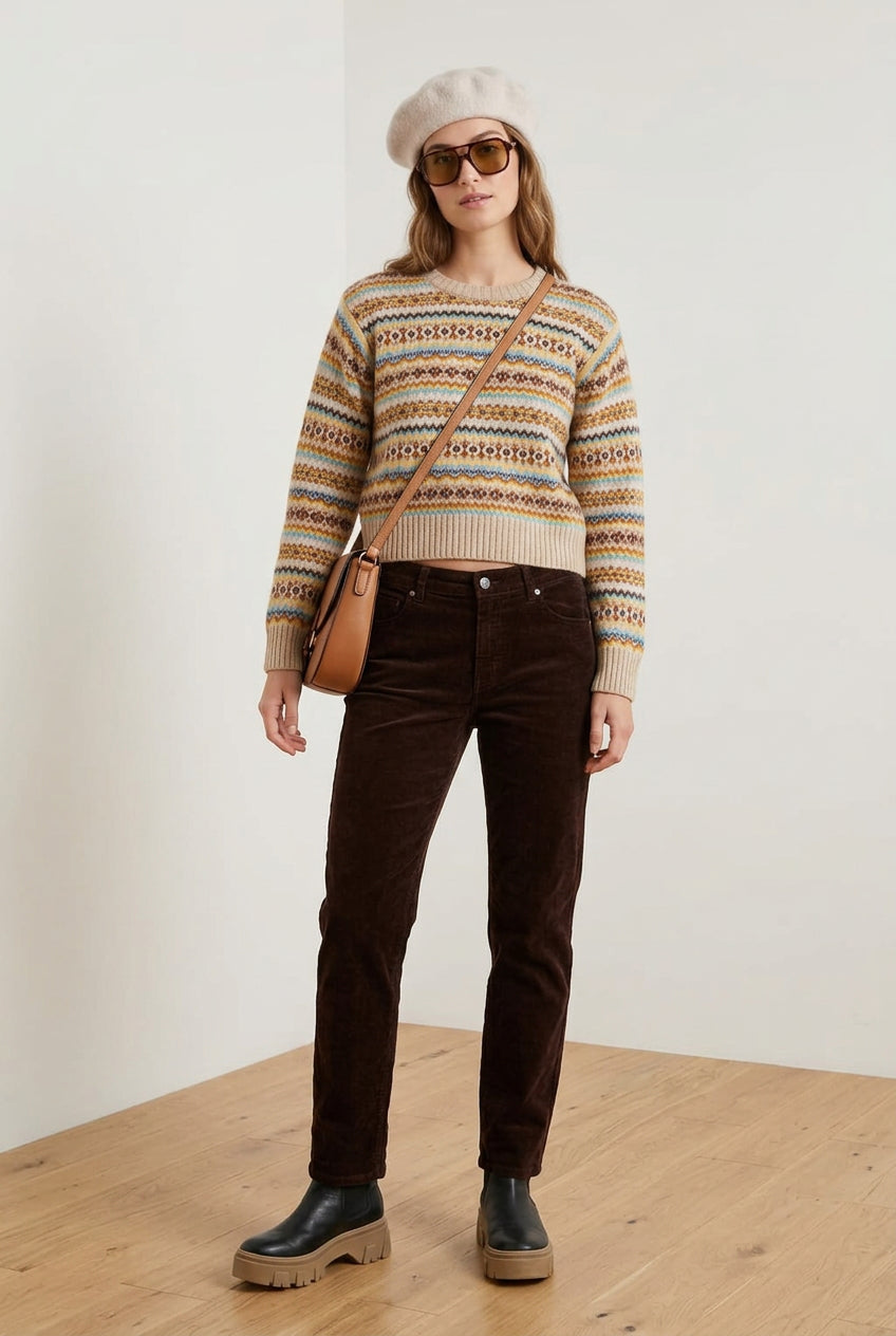 Harley Ladies Sweater Cameo L5326 Fair Isle