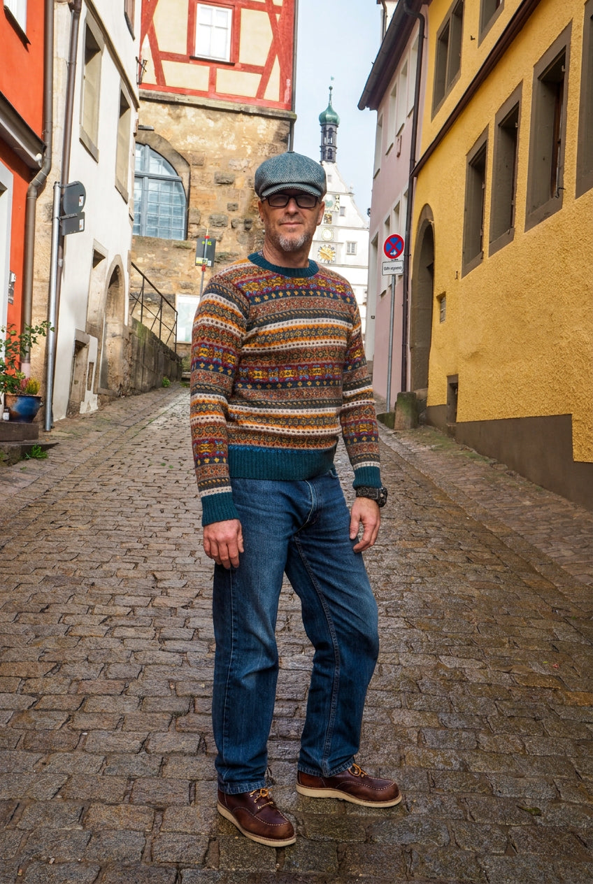 Harley M3574 Men's All Over Fair Isle Pullover