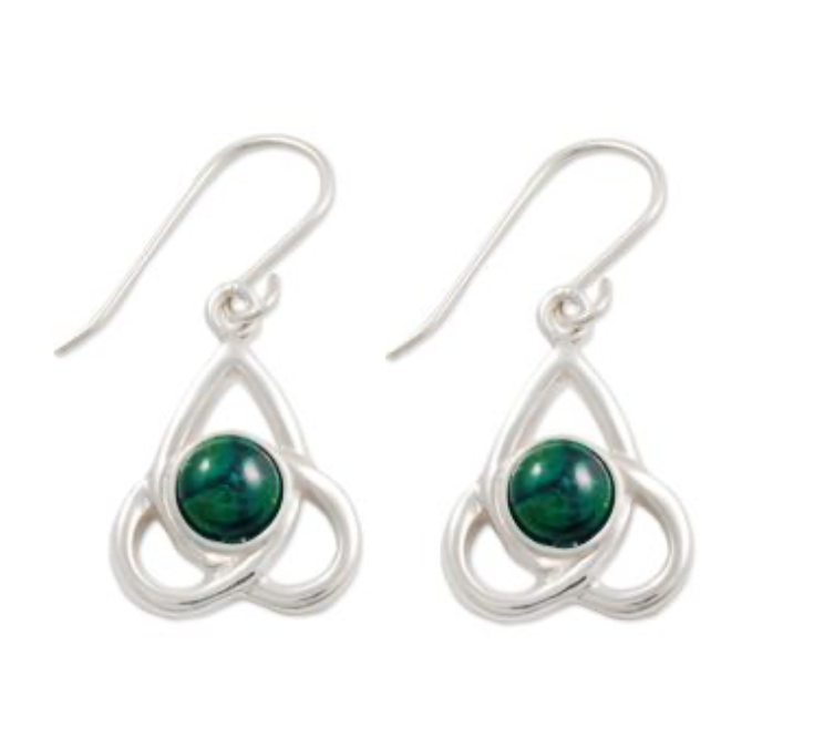 Heathergems Celtic Silver Drop Earrings SE45