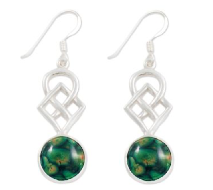 Heathergems Celtic Silver Dop Earrings SE30