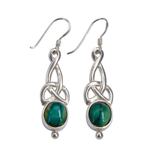 Heathergems Celtic Silver Drop Earrings SE51