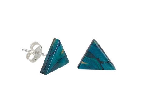 Heathergems Triangle Silver Stud Earrings SE13