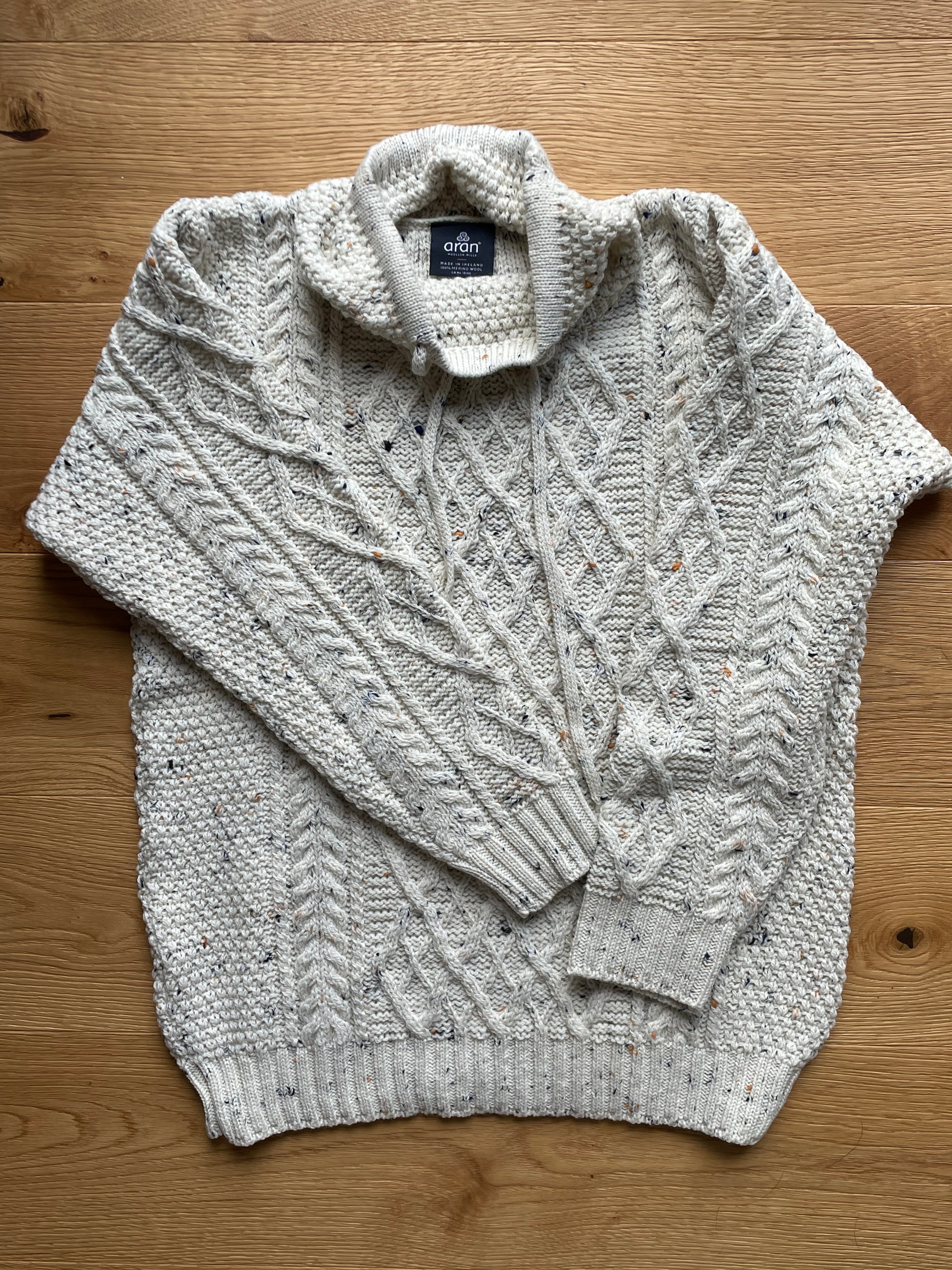 AWM B558 Unisex Drawstring Sweater Natural Donegal
