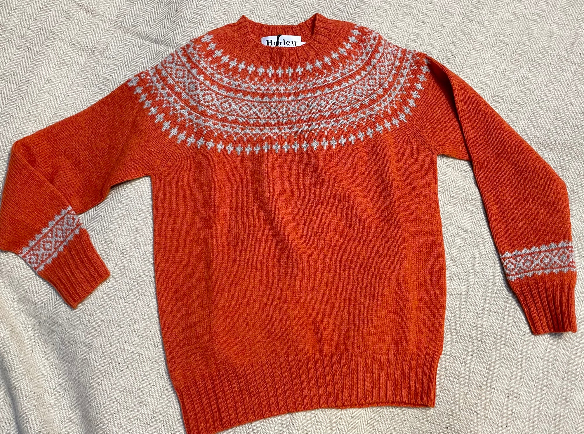 Harley L3170 Flame/Silver Ladies' Fair Isle Sweater