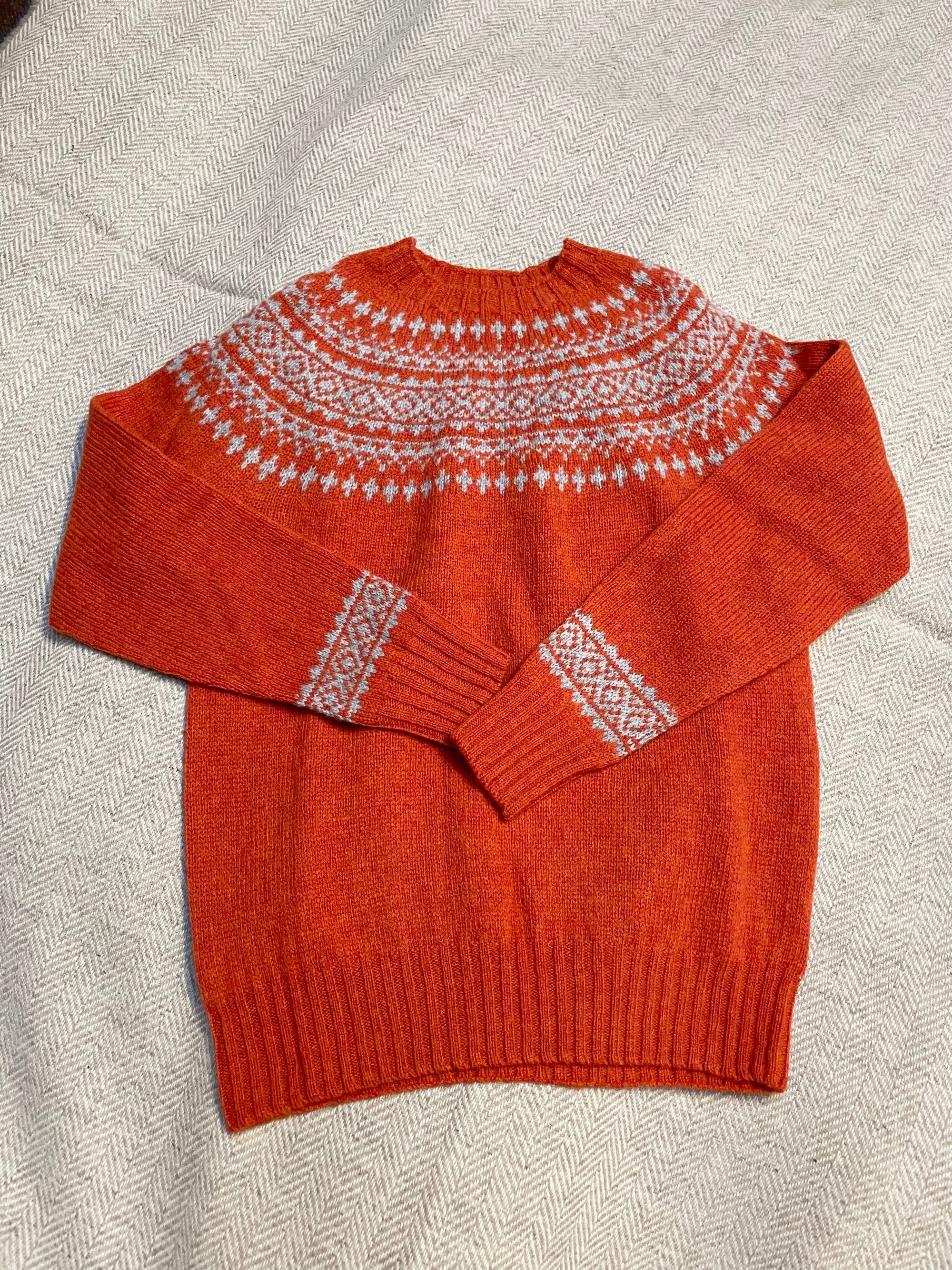Harley L3170 Flame/Silver Ladies' Fair Isle Sweater