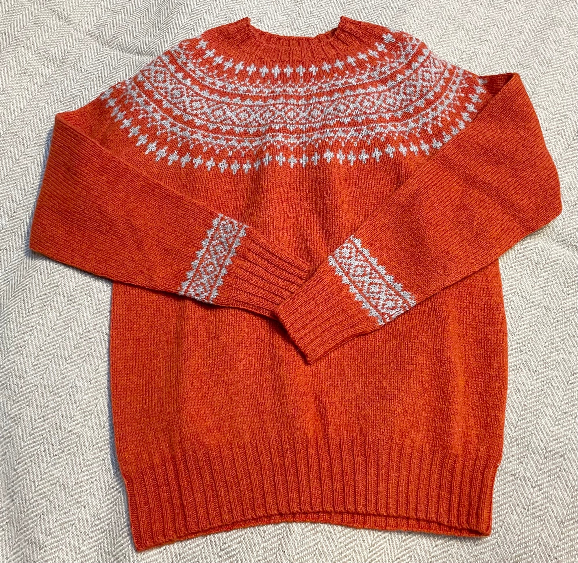 Harley L3170 Flame/Silver Ladies' Fair Isle Sweater