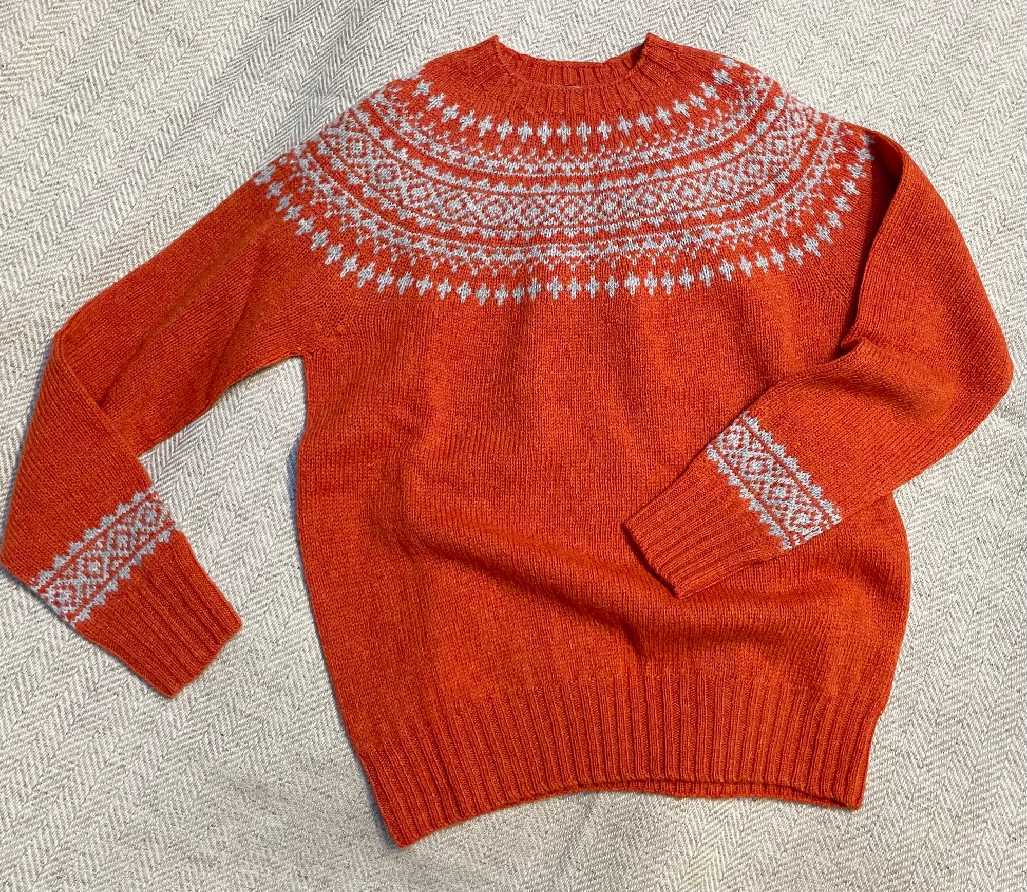 Harley L3170 Flame/Silver Ladies' Fair Isle Sweater