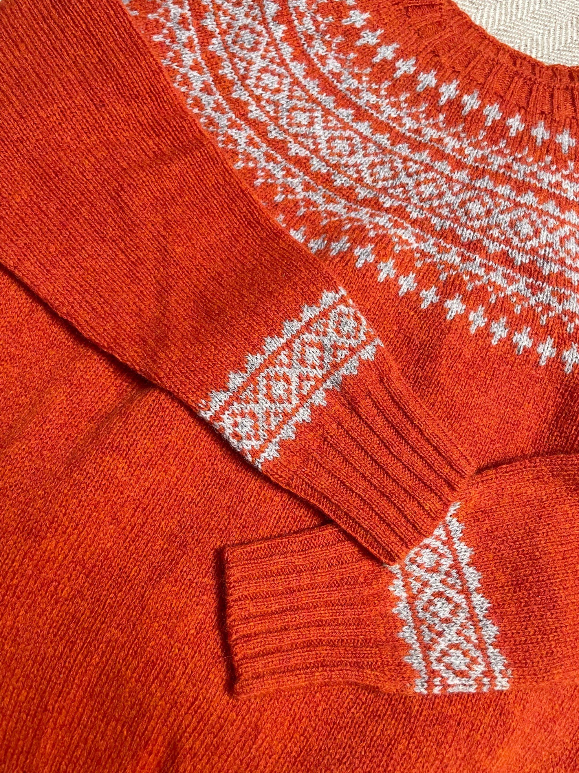 Harley L3170 Flame/Silver Ladies' Fair Isle Sweater