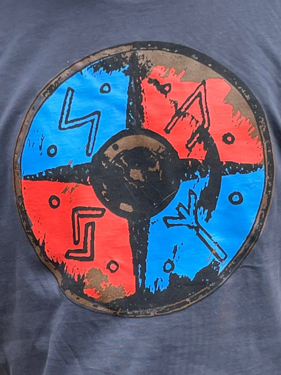 Tweed Isles T-Shirt Viking Runes Shield TShirt