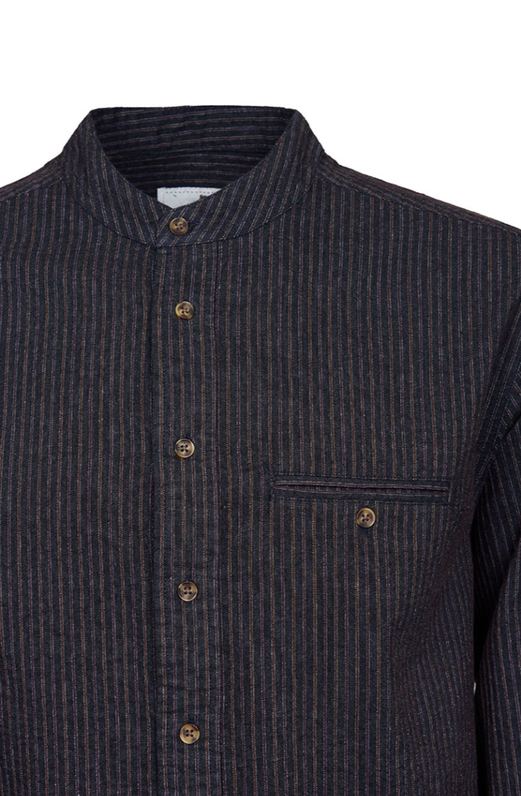 Lee Valley FL10 Grandfather Shirt Cotton Black/Red Striped