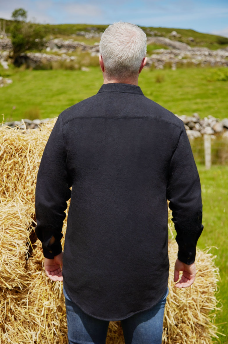 Lee Valley LV19 Flannel Grandfather Shirt Navy Blue