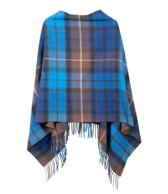 Lochcarron Tartan Poncho Buchanan Blue