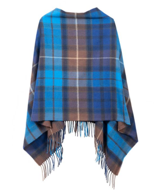 Lochcarron Tartan Poncho Buchanan Blue