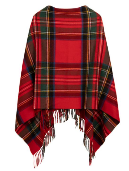 Lochcarron Tartan Poncho Stewart Royal Modern