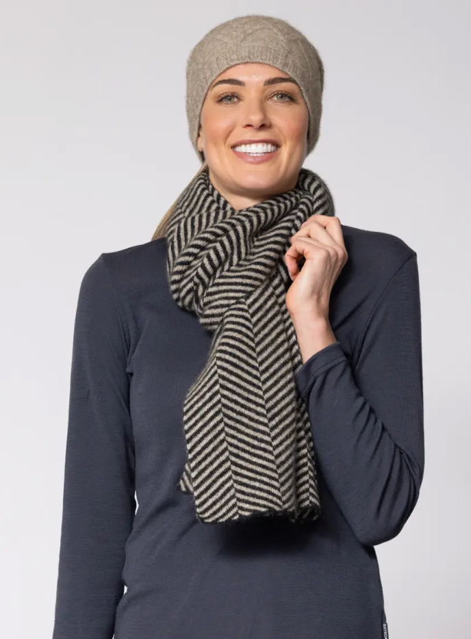 Noble Wilde Cheveron Scarf Herringbone Possum-Merino