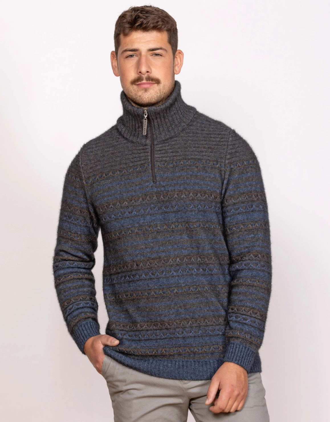 Noble Wilde Artisan Half Zip Men's Pullover Possum-Merino