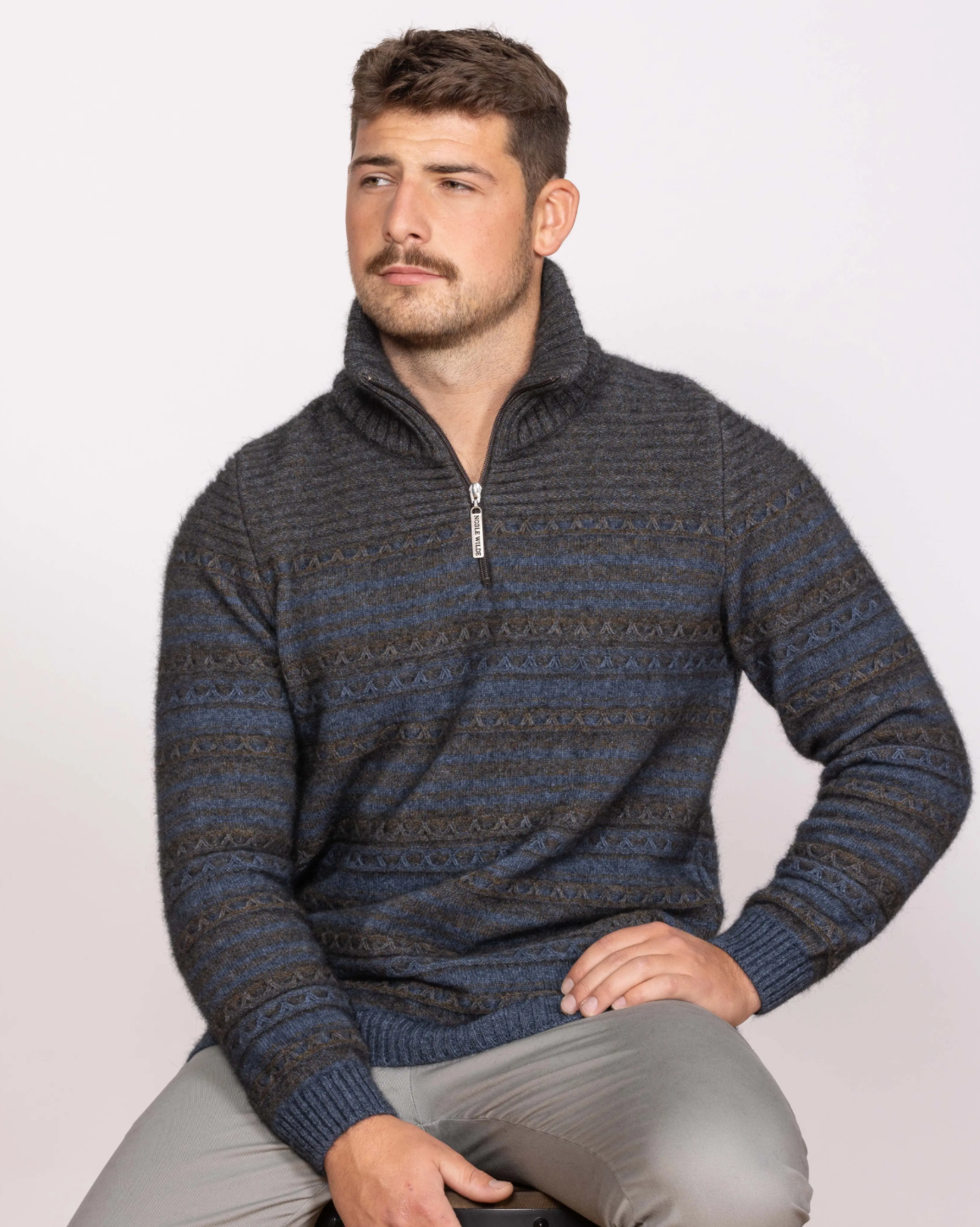 Noble Wilde Artisan Half Zip Men's Pullover Possum-Merino