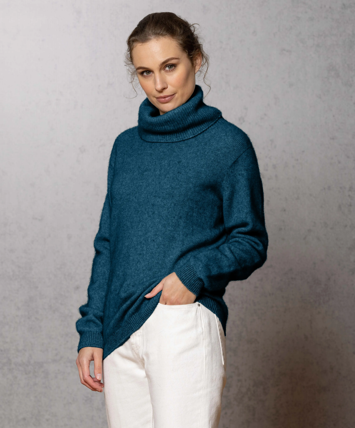 Noble Wilde Ladies Pullover Polo Neck Possum Merino