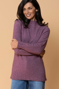 Noble Wilde Ladies Pullover Cable Funnel Neck Muave